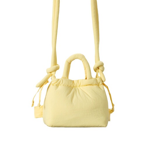 春夏新款充棉尼龙单肩斜挎包女柔软轻便褶皱背包绑绳小号手提包