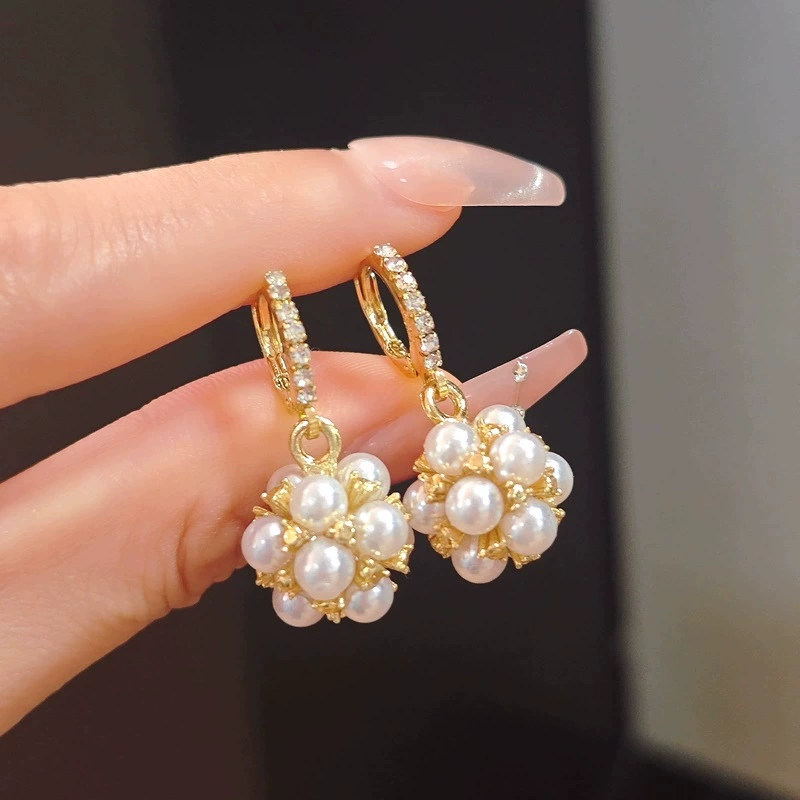 Asymmetrical Pearl Earrings, Silver 925 Posts, Universal Studs — Simple Elegant Design