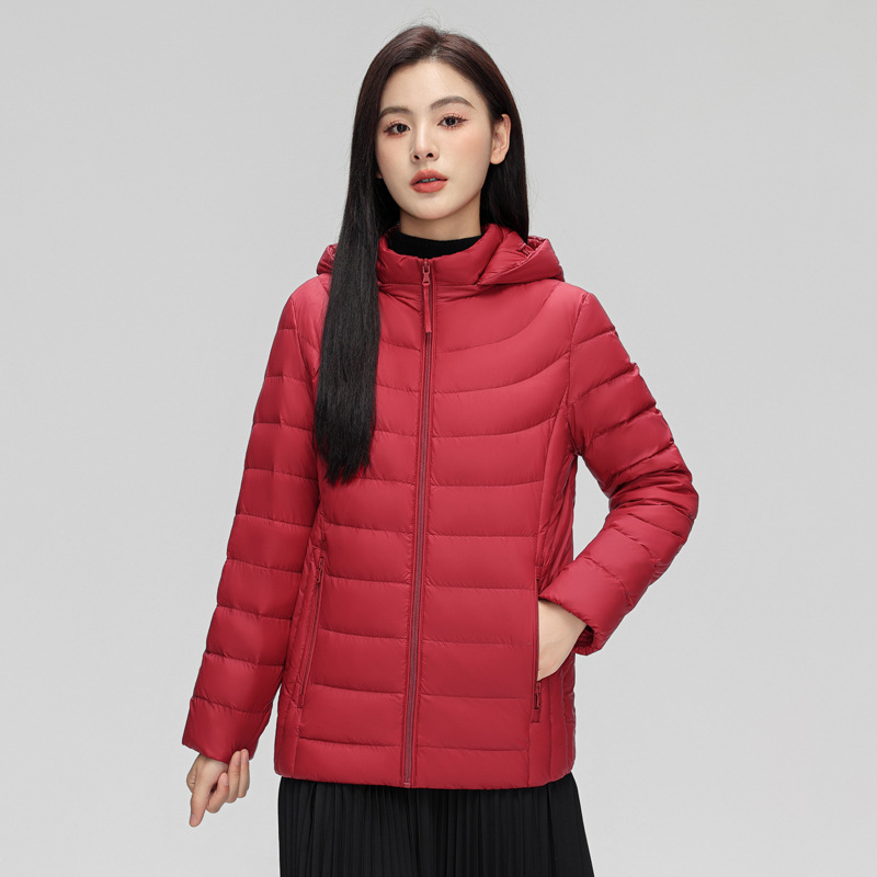 Youjia Detachable Hood Lightweight Mid-Length down Jacket Women's Winter New National Standard 90 White Duck down Plus Size Jacket