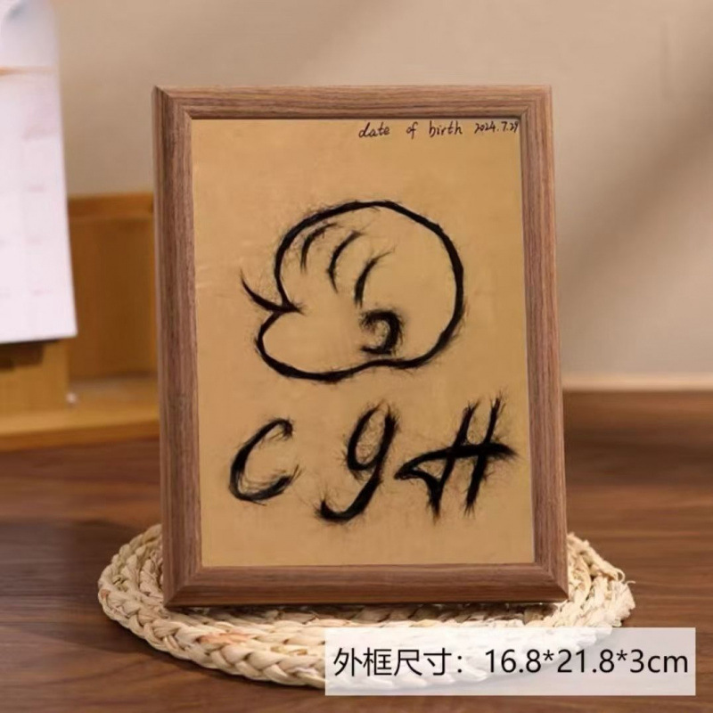 赤ちゃん胎児毛フォトフレーム輸入ほぞ穴赤ちゃんお土産素材パッケージクリエイティブ胎児毛小さなフォトフレームリトルレッドブック|undefined