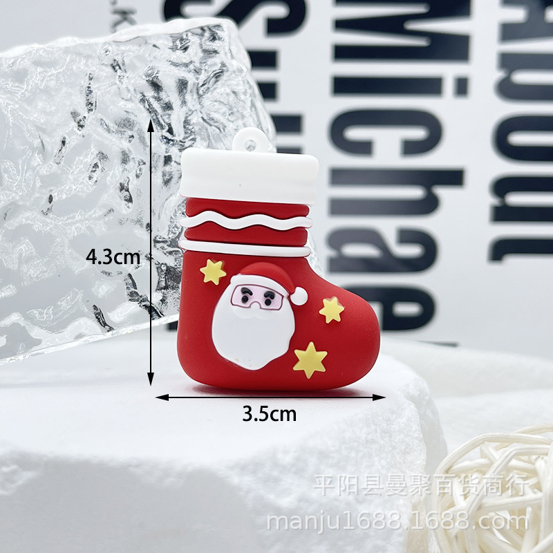 Nuevo llavero de Navidad colgante de goma suave de dibujos animados de Navidad muñeco de nieve ancianos llavero colgante de Navidad pequeño regalo