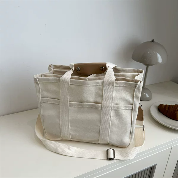 Multi-Compartment Mother and Baby Mommy Bag Large Capacity Outing Canvas Bag Handbag Crossbody Bag Tote Bag Multi-Compartment Bag