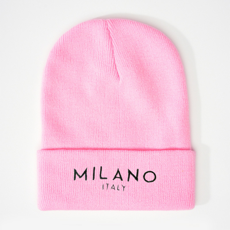 Nuevo bordado MILANO sombrero de punto caliente popular sombrero de punto casual coreano