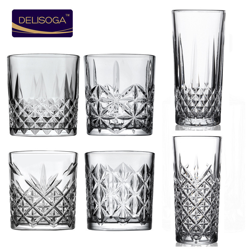 DELISOGA serie europea amanecer tazas de vino de cristal minimalista tazas de bebida tazas de cerveza de whisky