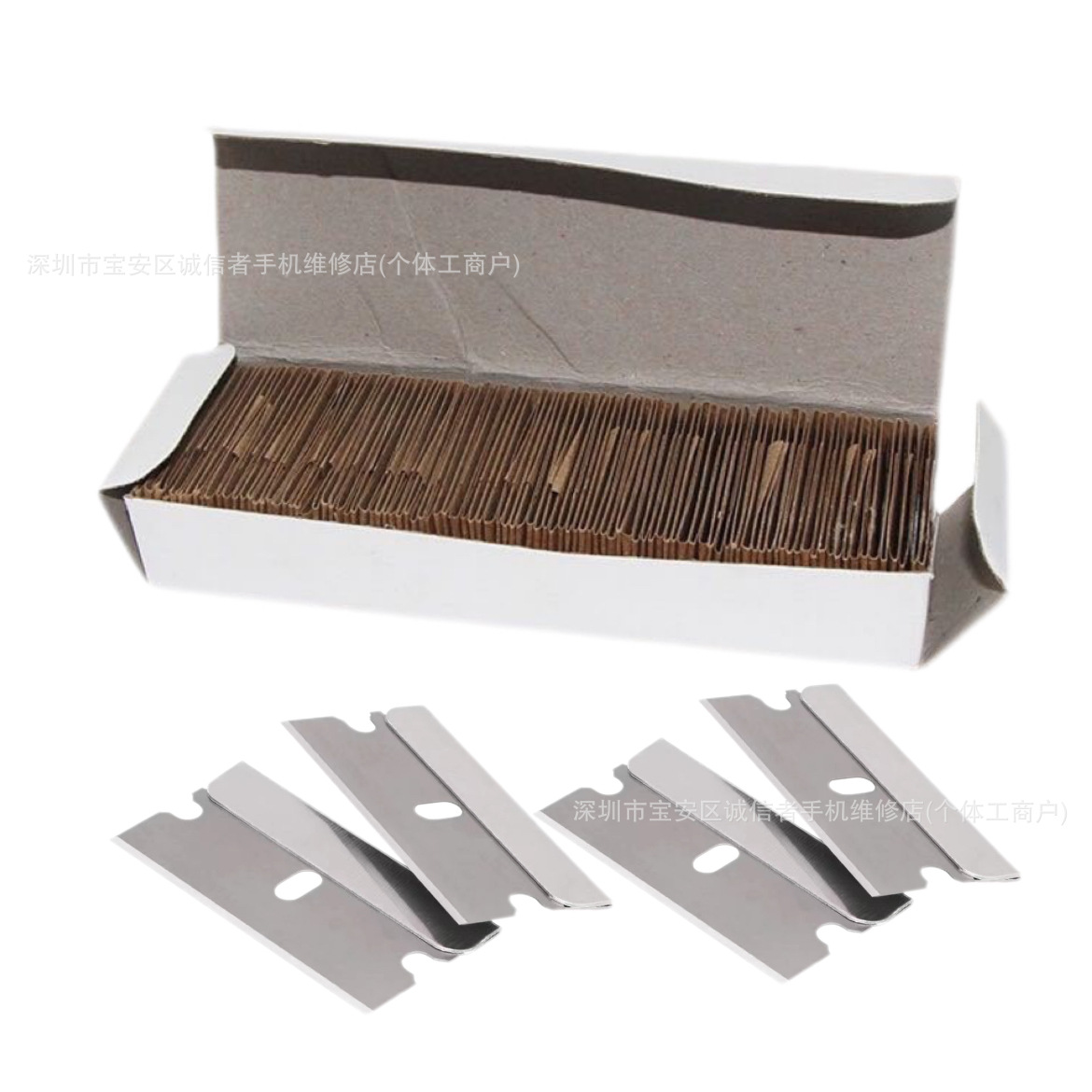 不锈钢单面刀片 汽车贴膜工具 玻璃除胶铲刀刀片 保安夹子刀片