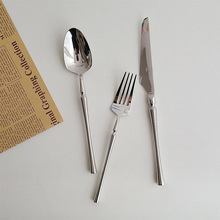 北欧风格小蛮腰西餐餐具 304不锈钢牛排刀餐勺餐叉甜品