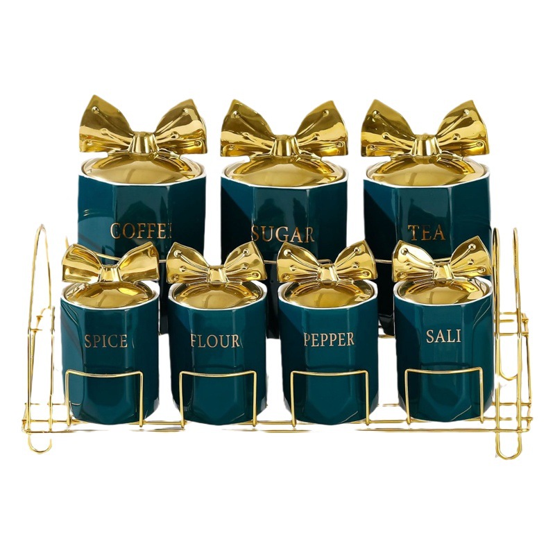 Creativo Estilo nórdico condimento tarro cocina cerámica almacenamiento condimento caja con tapa combinación traje alto valor de color MSG sal botella