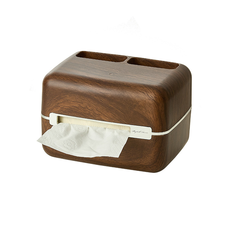 Caja de pañuelos para la sala de estar, lujo ligero, imán para el hogar, mesa de centro de escritorio de estilo antiguo, caja de dibujo, dormitorio de almacenamiento de control remoto de resorte