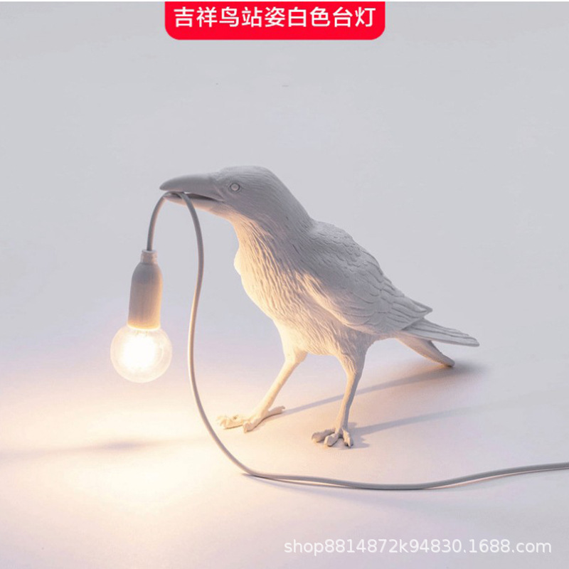 Transfronterizo auspicioso pájaro resina lámpara de pared Nordic simple creativa noche luz animal decoración pájaro lámpara de mesa