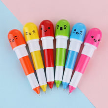 韩国创意文具 可爱表情胶囊药丸笔圆珠笔0.5子弹头学生礼品笔批发