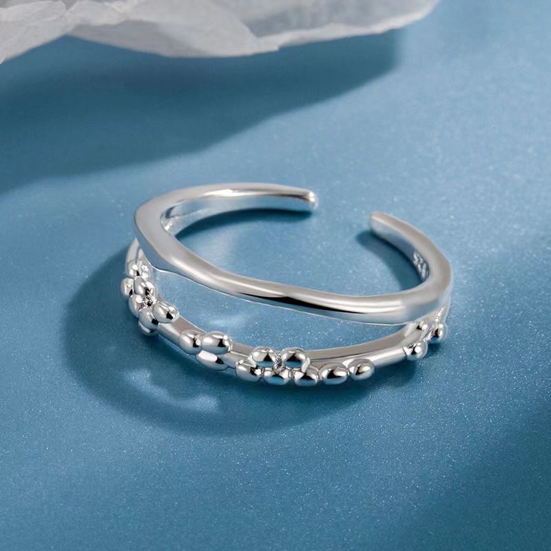 10g Weight Moonstone Inlay Material Open Rings Classification Adjustable Ring Size 1 Piece Quantity Daily, Party Occasion Metal Material Geometric Pattern Women's Gender Inlay Design Simple Style Style Simple Style Geometric Metal Inlay Moonstone Women's Open Rings 2