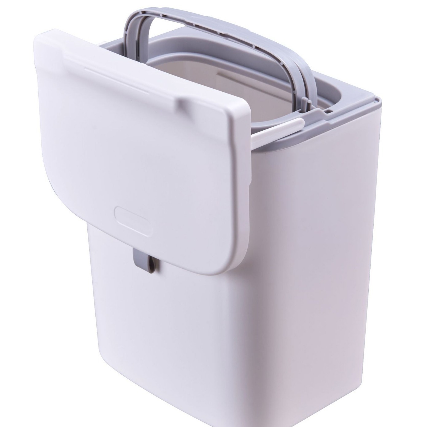 Bote de basura de cocina Cubo de almacenamiento de embalaje doméstico grande montado en la pared Puerta de gabinete de alto valor Baño con tapa Cesta de papel