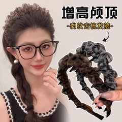 黑色网纱高颅顶发箍女高级感2025新款洋气时尚显脸小头箍发卡头饰