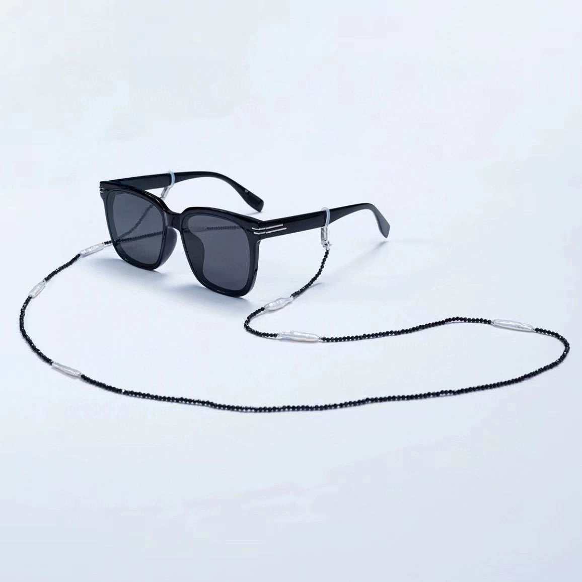 Несколько серебряных слитков барокко натуральная пресноводная жемчужная цепочка очки женская минималистская шея ретро солнцезащитные очки осенью и зимой