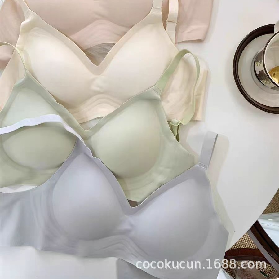 A35 # ropa interior de stock de bajo precio damas Pequeño pecho anti-caída sin marcas sin anillo de acero sexy color sólido sin marcas sujetador