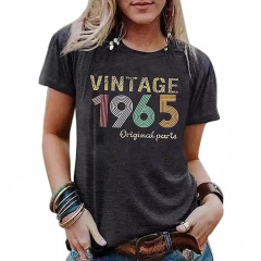 外国貿易の女性の上着の越境の電気商のアマゾンのプリントの綿のtシャツ
