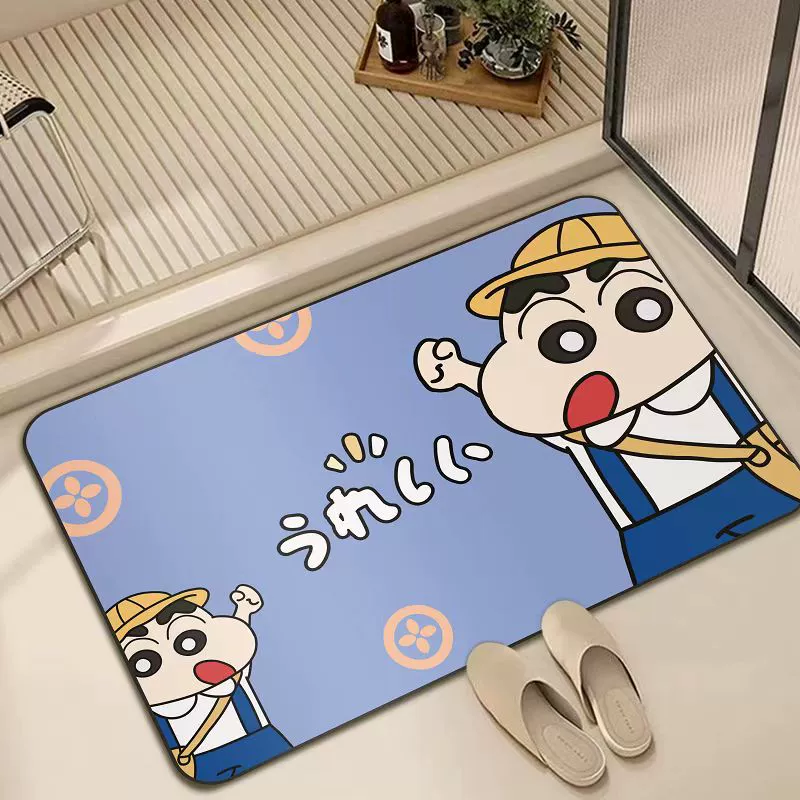Симпатичный Crayon Shinchan ванная комната всасывание напольный коврик для ванны коврик для ванны вход в дверь для быстрой сушки коврик для туалета в наличии