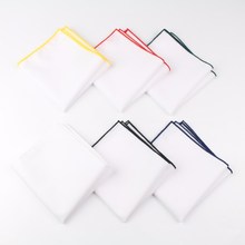 Men's Sunny Style Cotton Handkerchief White Pocket Squar跨境