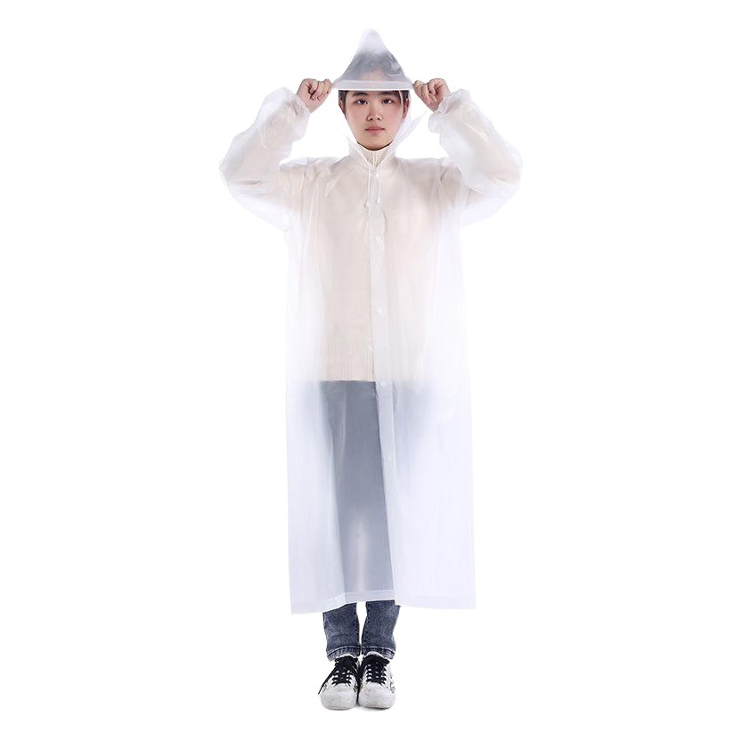 Impermeable de EVA reutilizable para adultos y niños, grueso y largo, resistente a la lluvia, poncho portátil para viajes y rafting al aire libre