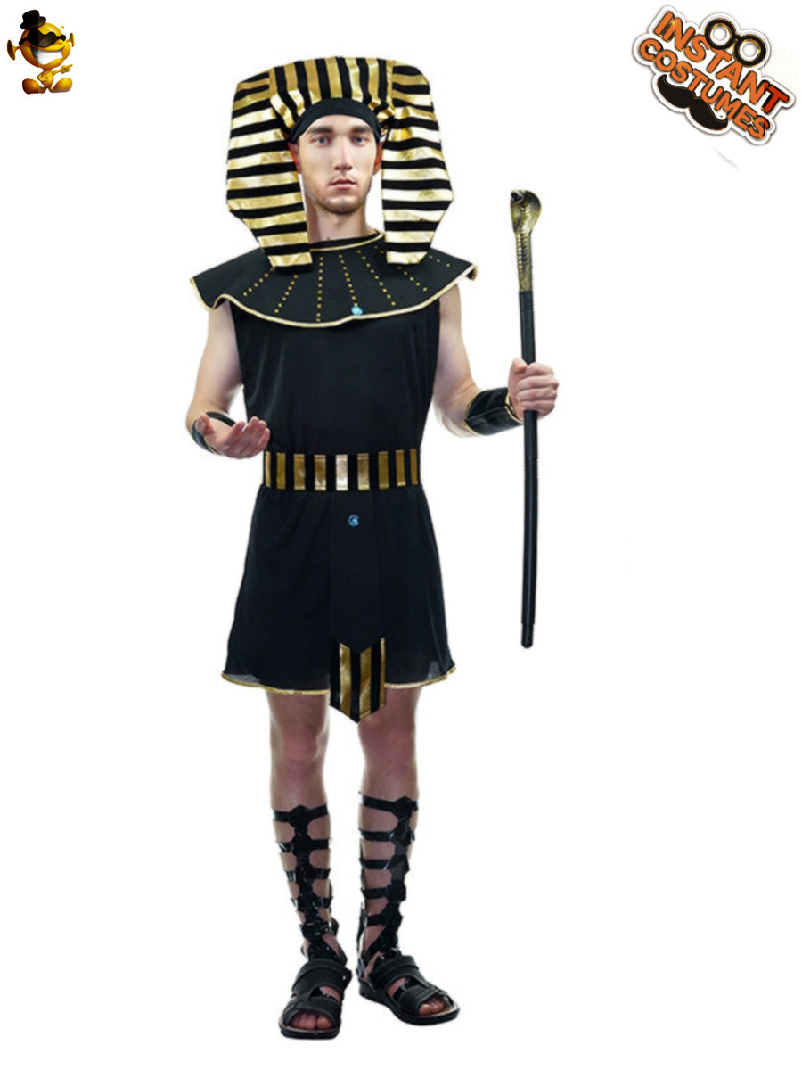 Adulto grande masculino faraón egipcio ropa de fiesta Faraón mascarada etapa traje de rendimiento traje de cosplay
