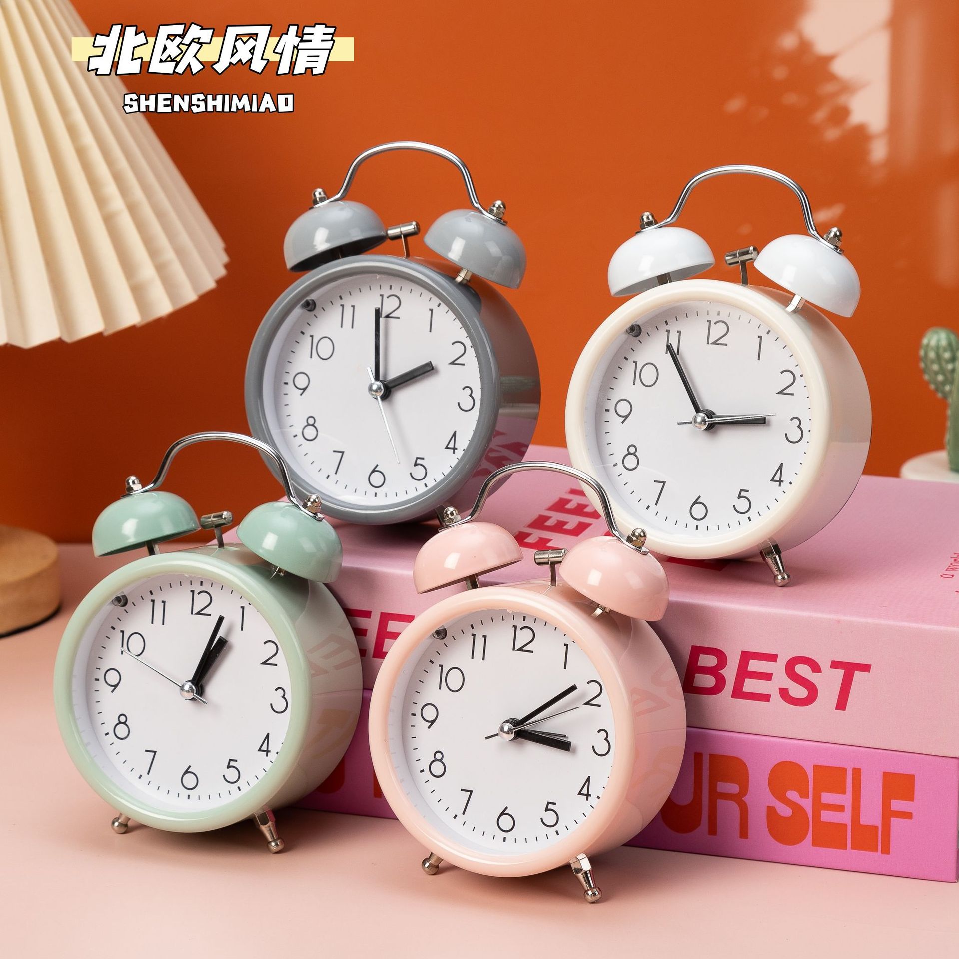 打铃铁闹钟圆形办公室桌面迷你小闹钟时间小管家学生台式教学时钟