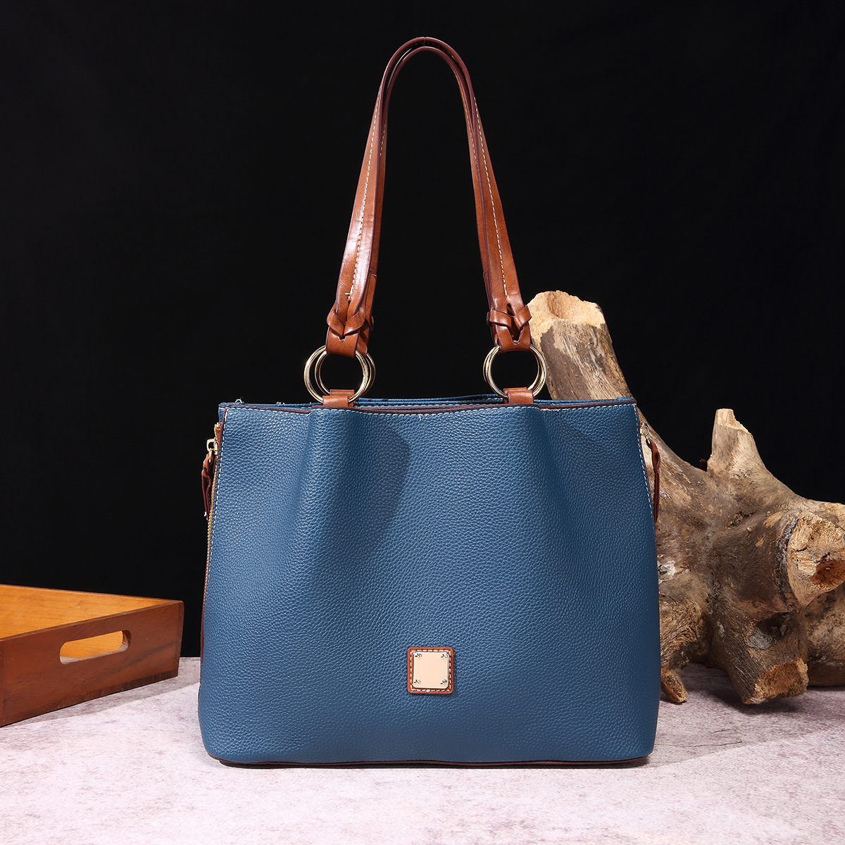Retro Pebble Lychee Particle Texture Single Shoulder Mother-in-law Women's Bag Large Capacity_voghion.com