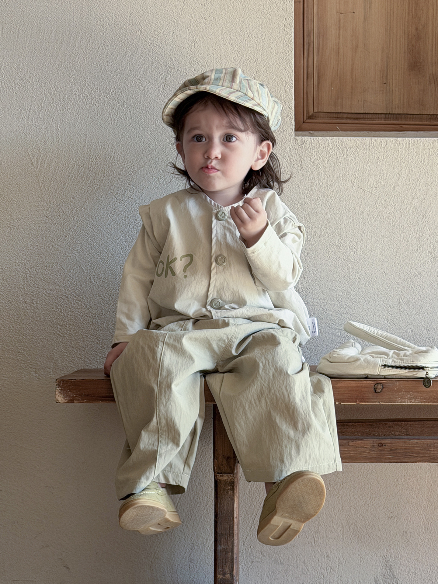 Spring New Korean-Style Simple Outfit for Babies, Children's Vest with Casual Pants Set, Spring Outing Clothes