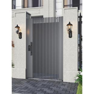 Aluminum Alloy Wrought Iron Courtyard Gate Villa Gate Community Entrance Gate Garden Outdoor Fence Gate Stainless Steel Single and Double Door