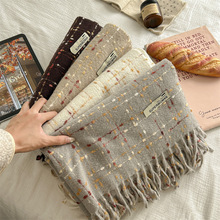 韩国外贸跨境仿羊绒软糯格子围巾女冬高级感新款时尚加厚保暖披肩