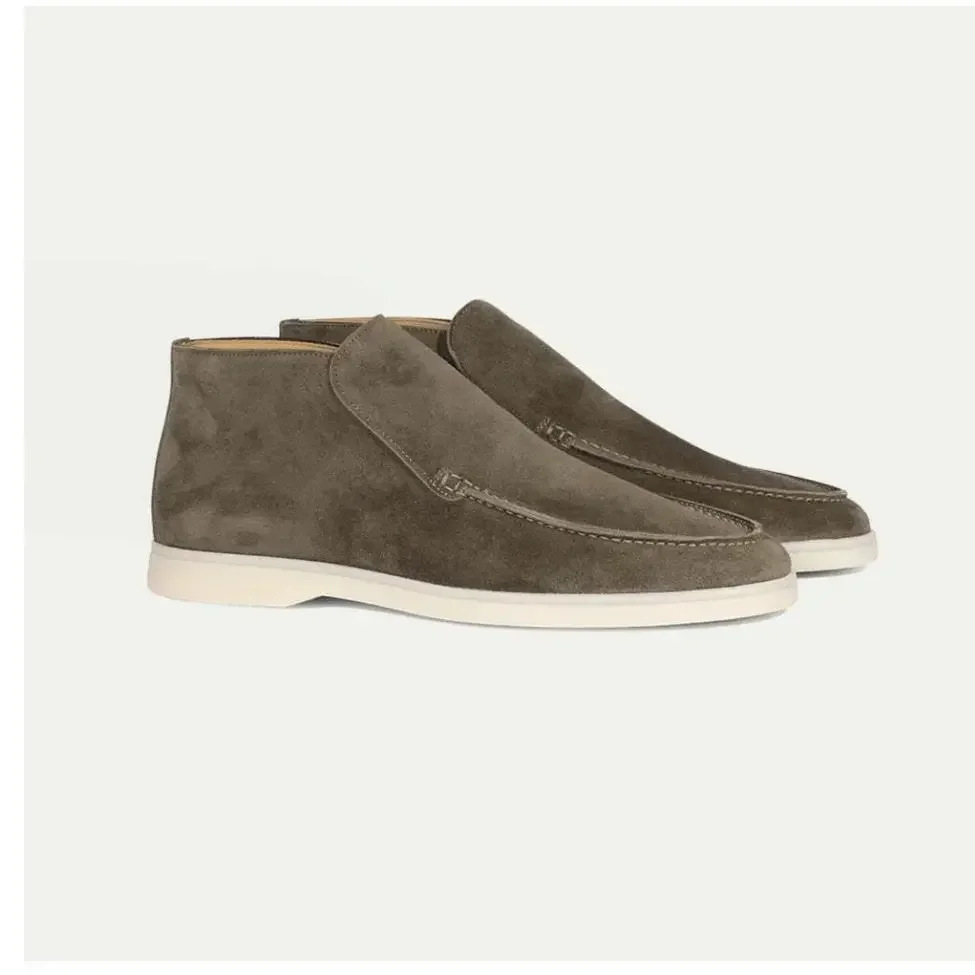 Loafers hauts en daim pour homme chaussures décontractées_voghion.com