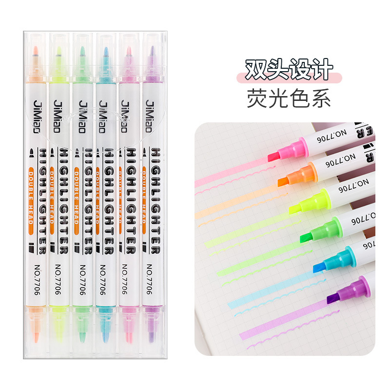 Polar dibujo color resaltador de doble cabeza marcado pluma estudiantes utilizan lectura clave para hacer notas Morandi marcado pluma