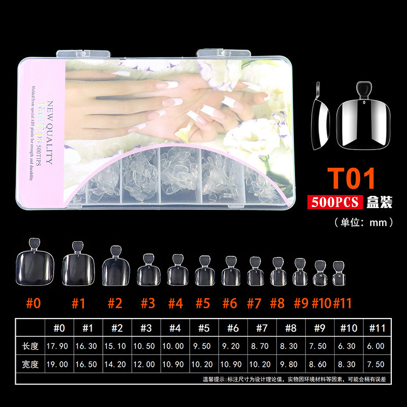 JALT01 Transparent-500 Pieces Box Toe Nails