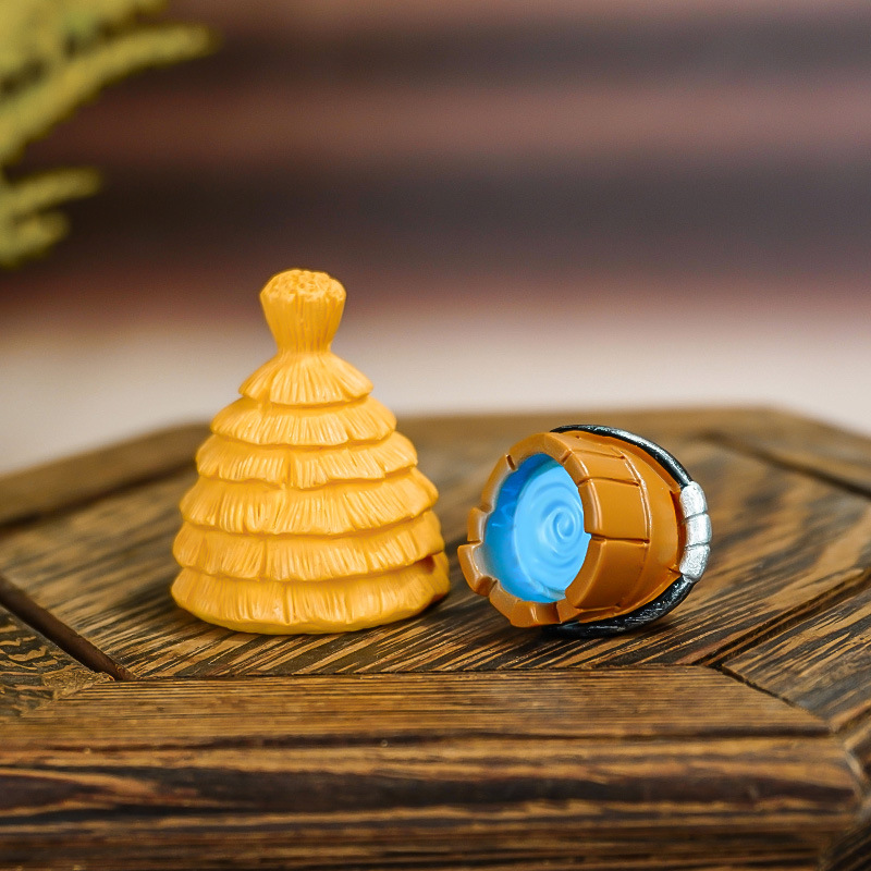 Accesorios de micro paisaje, tazones de vino, pajares, cubos de madera, pimientos, ajo, cestas de bambú, bollos al vapor, adornos de resina, artesanías