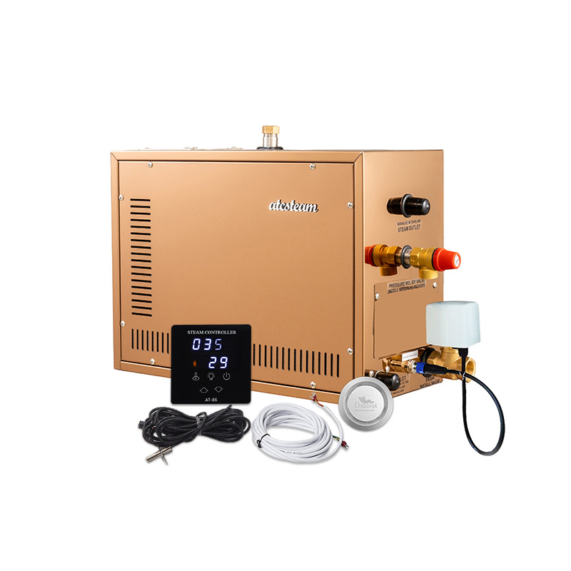 Atcsteam fábrica instrumento sauna generador de vapor húmedo máquina sauna automático drenaje vapor baño equipo