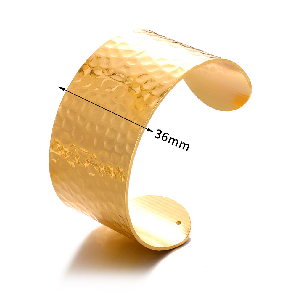 Brazalete de versión ancha de acero de titanio europeo y americano transfronterizo pulsera de oro ajustable