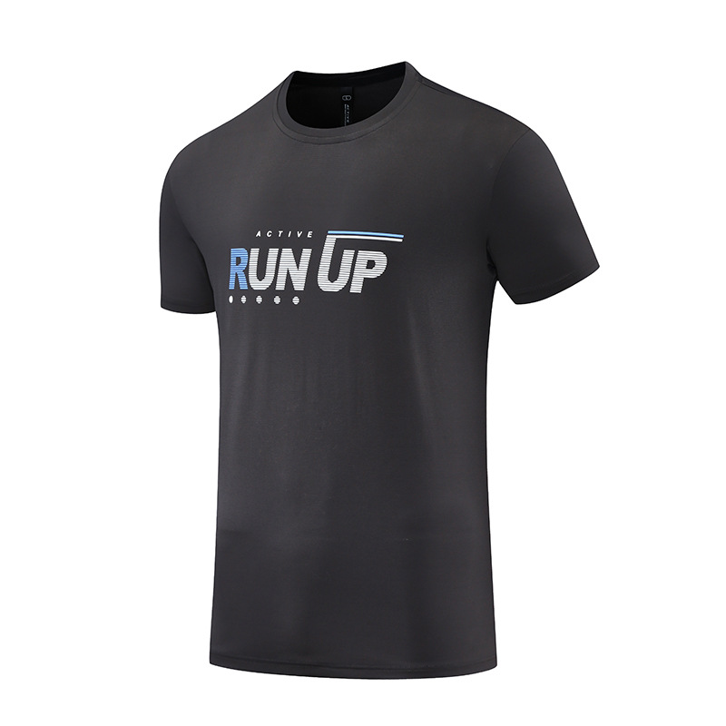 Verano de los hombres deportes corriendo ropa de secado rápido camiseta bottoming camisa media manga moda impresa casual manga corta en stock lote F