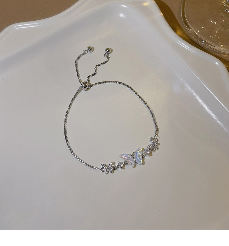 Fashion Butterfly Titanium Steel Plating Zircon Bracelets 1 Piece