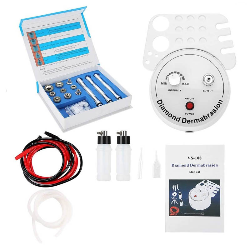 Instrumento de dermoabrasión de micrograbado de diamantes tres en uno Instrumento de inyección de oxígeno de limpieza facial para eliminar puntos negros Instrumento de belleza blanqueador de rejuvenecimiento de la piel microcristalino