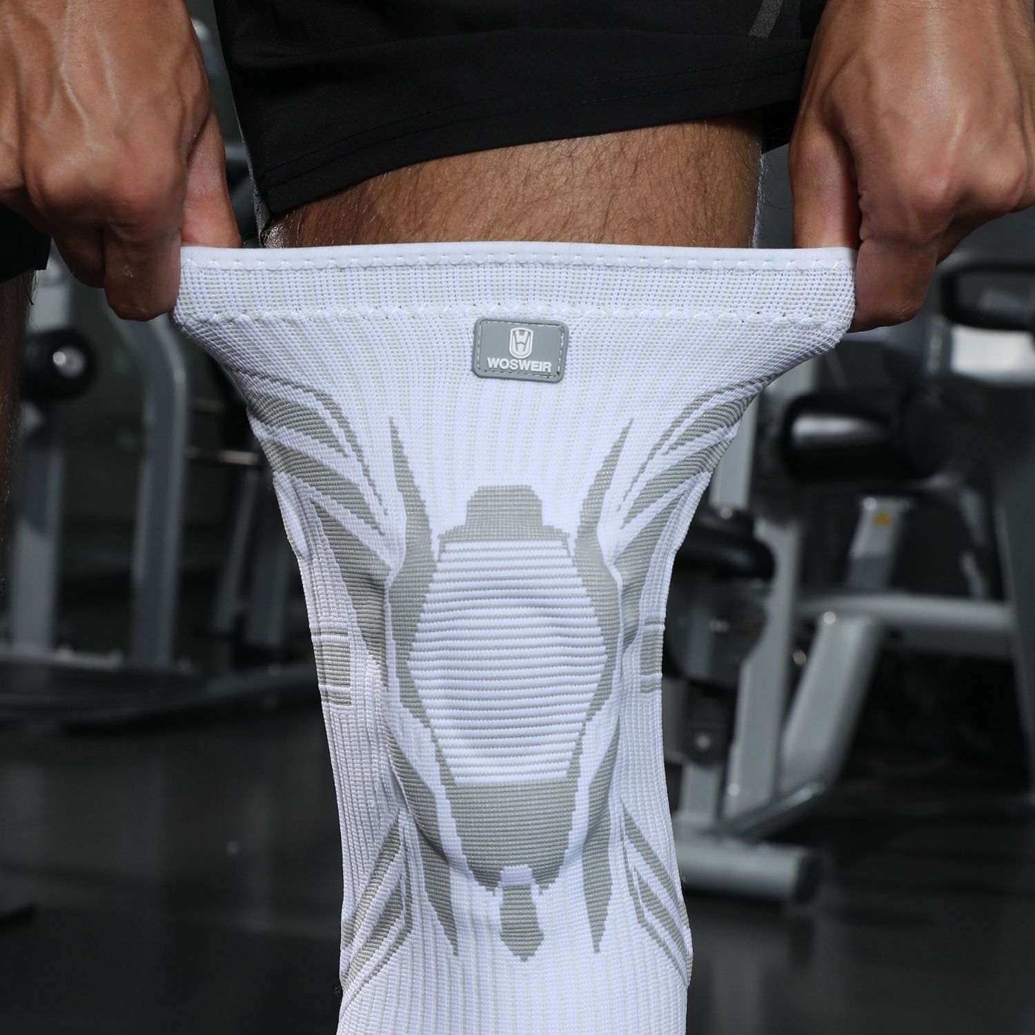 Rodilleras deportivas de verano para saltar la cuerda de nailon alargada para correr baloncesto para hombres y mujeres cubierta protectora profesional antideslizante para rodillas