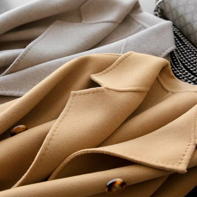 On the cabinet, 1.9w classic everlasting pass ~ cashmere double-sided tweed long woolen coat coat women