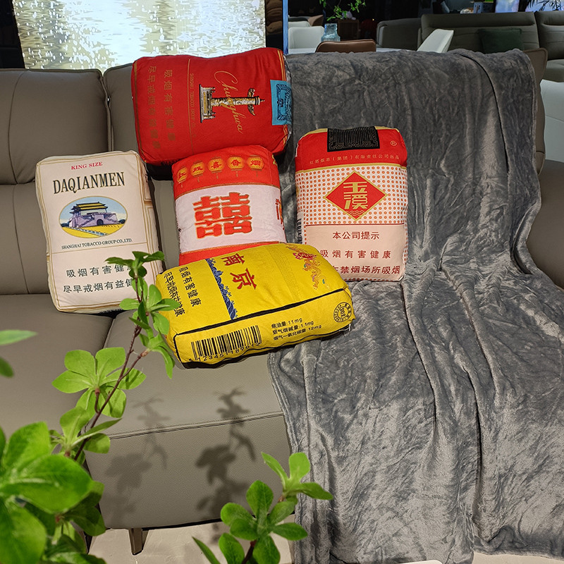 Simulación de cigarrillos almohada juguetes de peluche cajas de cigarrillos chino Yuxi para el regalo del Día del Padre para los niños almohada