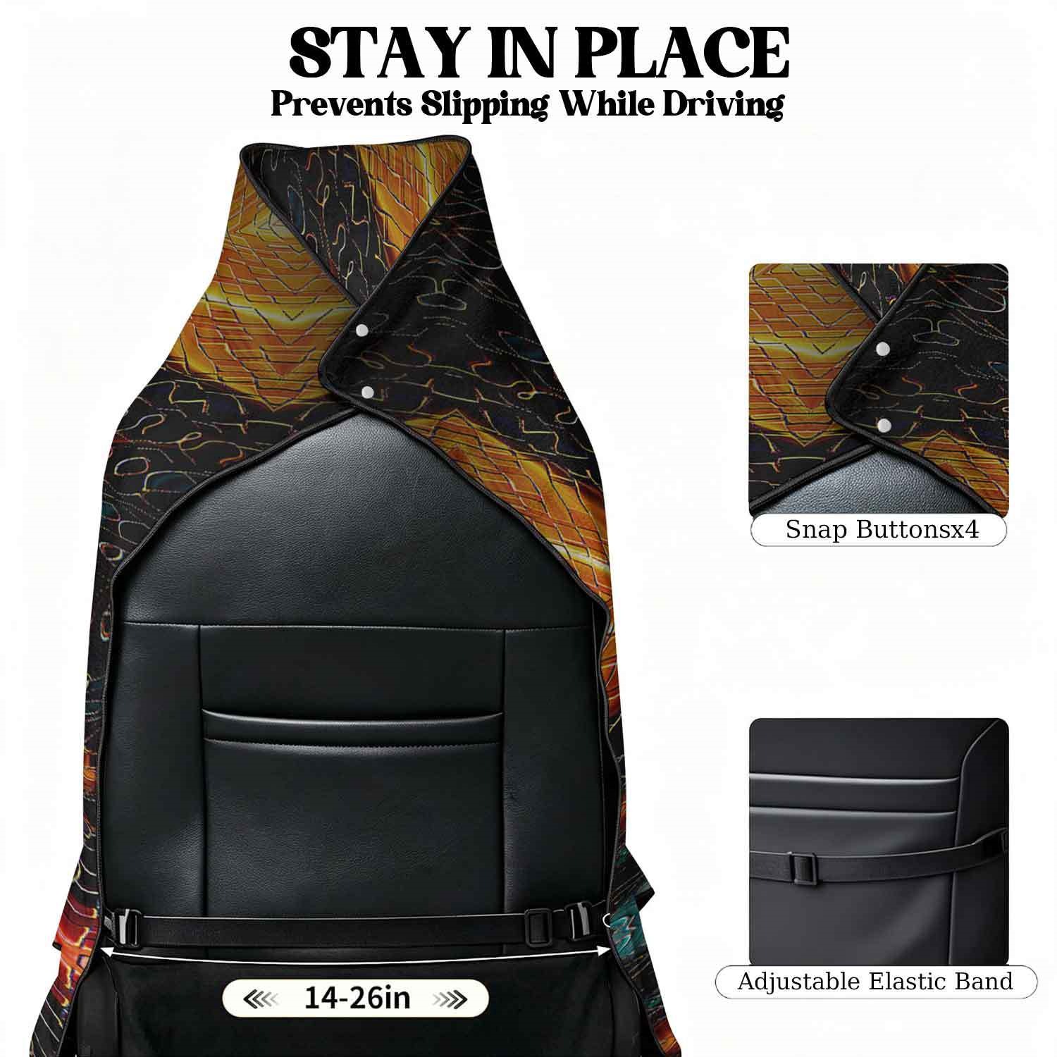 Geometric Bath Towel Car Seat Cover 2-in-1 Microfiber Outdoor Beach Car Dual-Use Universal Seat Cushion