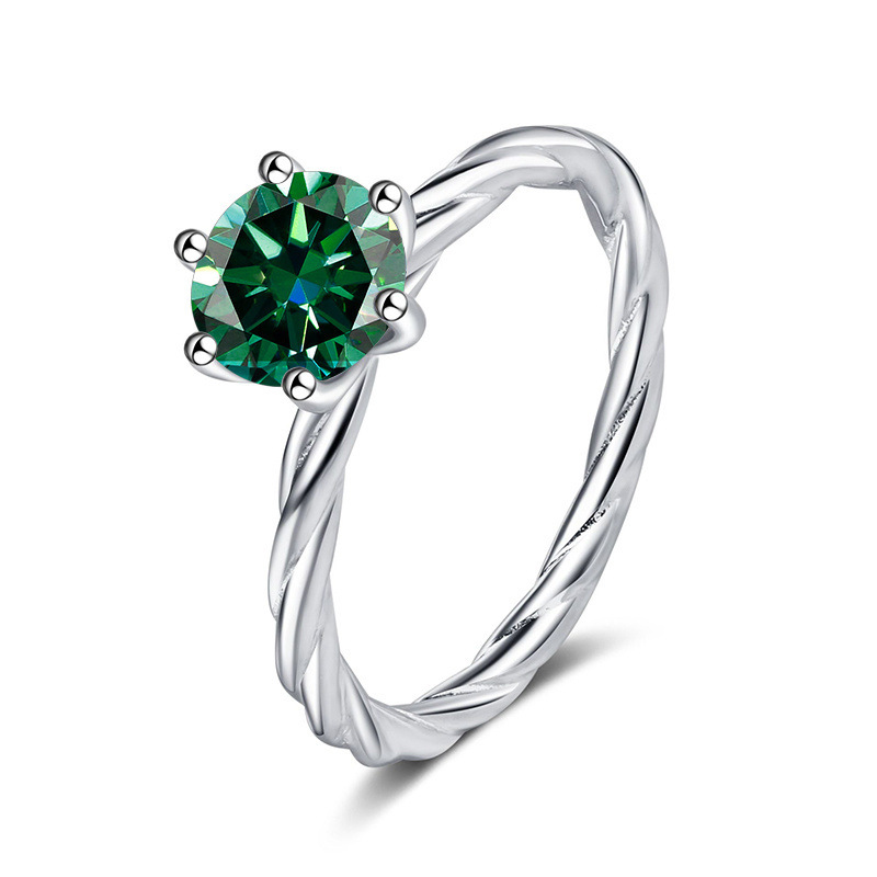 Torsión de pared torcida S925 anillo de plata para mujeres de oro pt950 un quilate D color mosaicita con certificado de prueba de lápiz de diamante