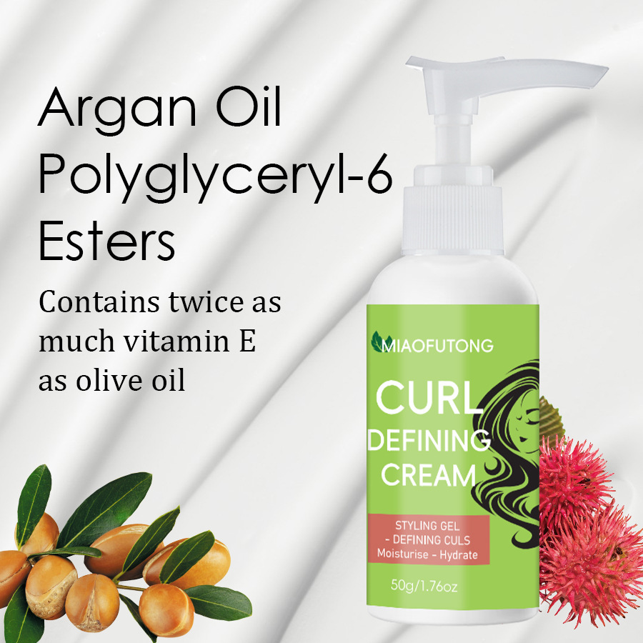 Especial transfronterizo para CURLDEFINING CREAM Crema de cabello rizado hidratante y esponjoso, modelado y modelado sin elastina dura image 4