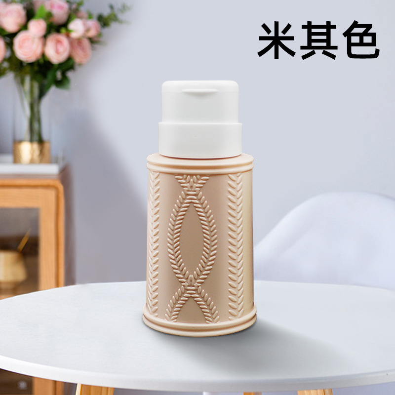 Uñas presionando botella vacía 4 colores opcionales con cerradura a prueba de fugas agua de limpieza removedor de uñas agua de lavado de uñas sub-botella de prensado de alcohol botella