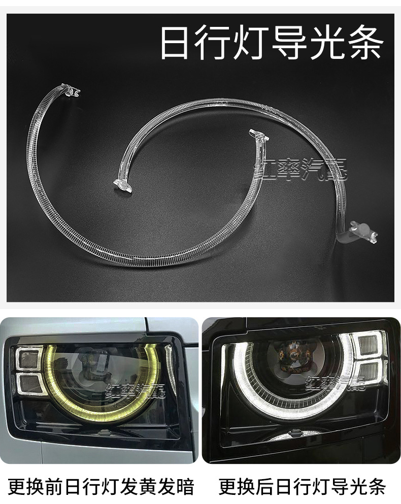 Suitable for 19-24 Land Rover Defender Daytime Running Lights, Light Guide Strips, Light Strips, LED Lamp Beads, Light Source, Headlight Tubes