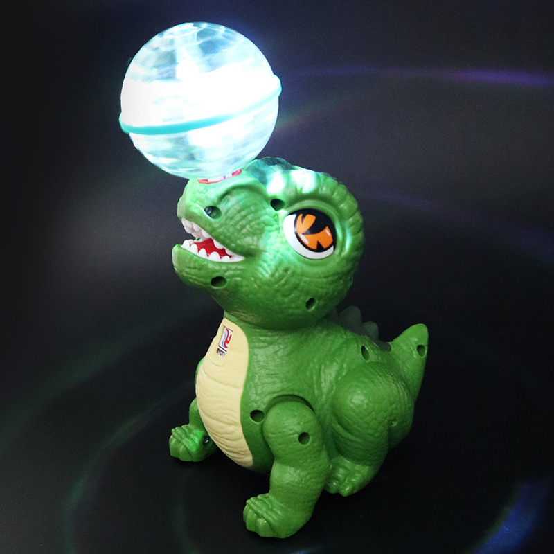 Cross-border new children's electric stunt rotating top ball dinosaur light music toy for boys and girls, wholesale