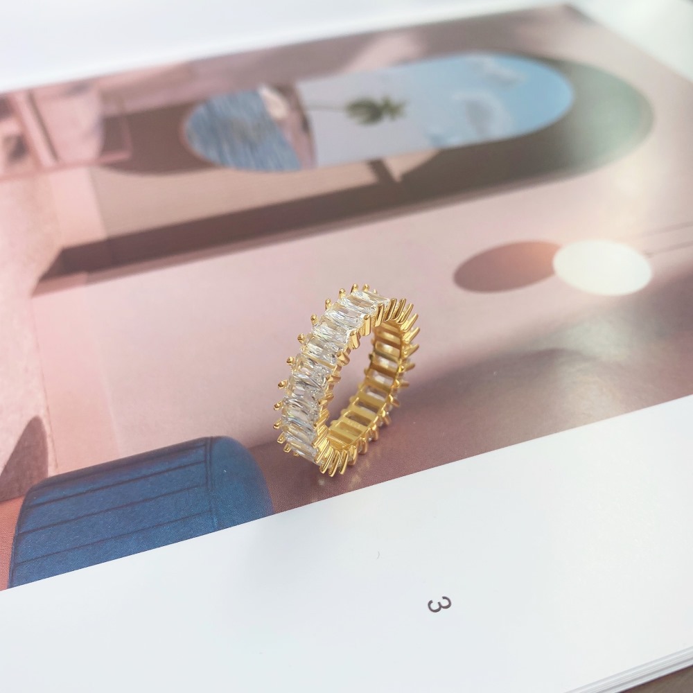 Fashion Geometric Sterling Silver Plating Zircon Rings