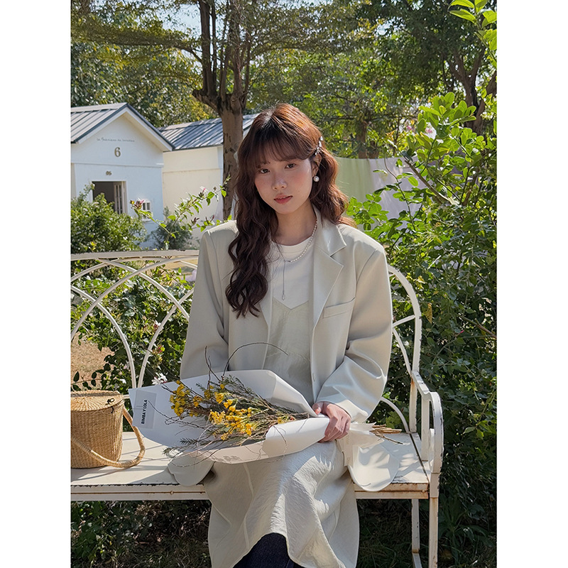 [Ge Ming] High-End Loose Blazer Women's 2025 Autum New Korean Style Commuter Suit W736B