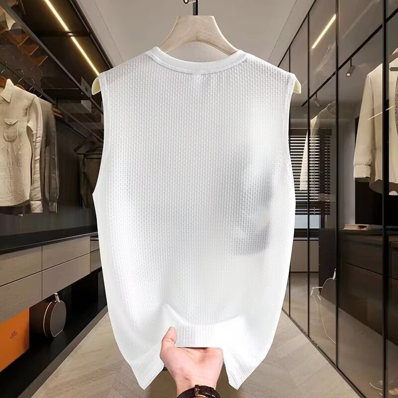 2026 verano nuevos productos juveniles tendencia de estilo de puerto sin mangas mangas cortas populares simple chaleco de hombro